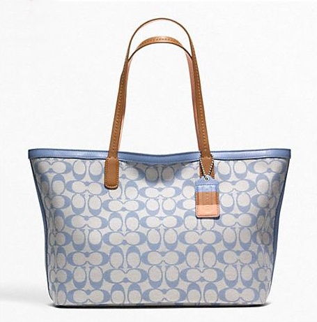 coach signature chambray tote