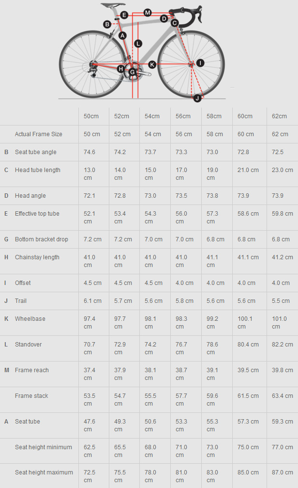 Trek madone 3.1 size hot sale chart