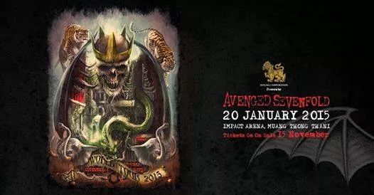 Avenged Sevenfold Setlist IMPACT Arena, Muang Thong Thani, Bangkok,  Thailand 2015, Asian Tour 2015 Widgets