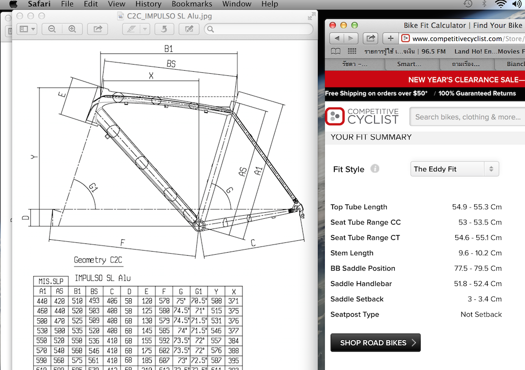 bianchi impulso size guide