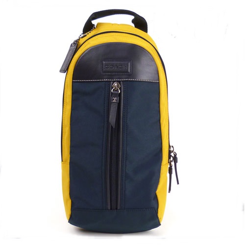 กระเป๋าผู้ชาย COACH VARICK NYLON COLORBLOCK SLING YELLOW BLACK F70834