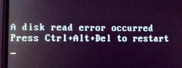 Компьютер a disk read error occurred. Компьютер a disk read error occurred
