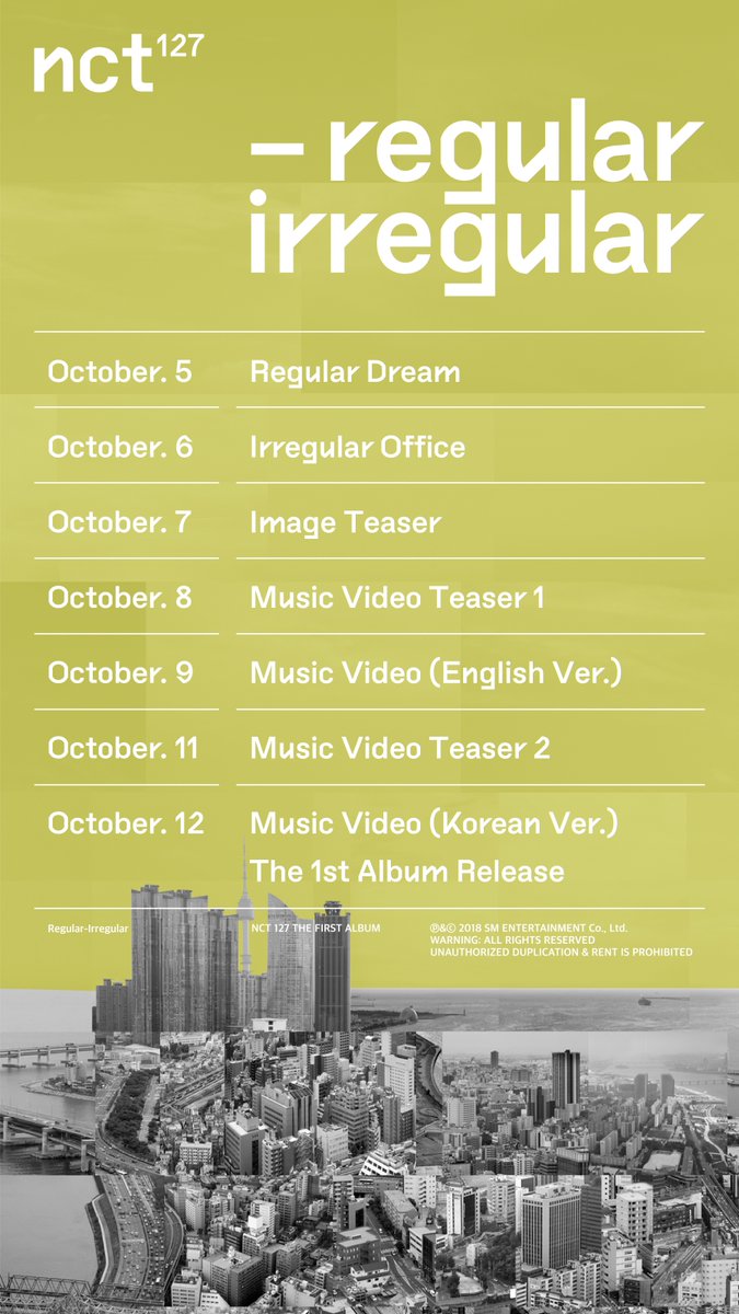 [KPOP] NCT 127 The 1st Album "RegularIrregular" Calendar Pantip
