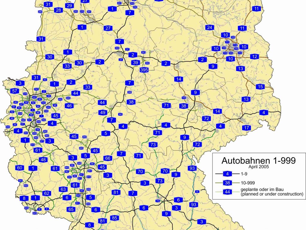 Карта немецких автобанов