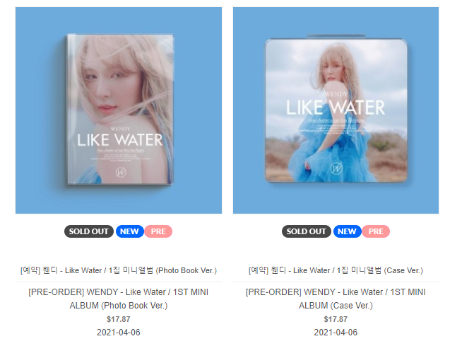  Red Velvet Wendy Like Water 1st Mini Album Case