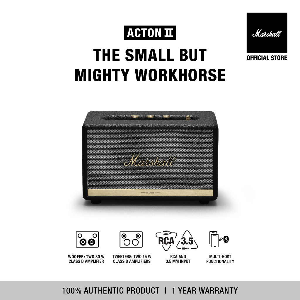 🔊🔊 ลำโพงบลูทูธ MARSHALL Acton II bluetooth black - ลำโพงmarshall ลําโพง ...