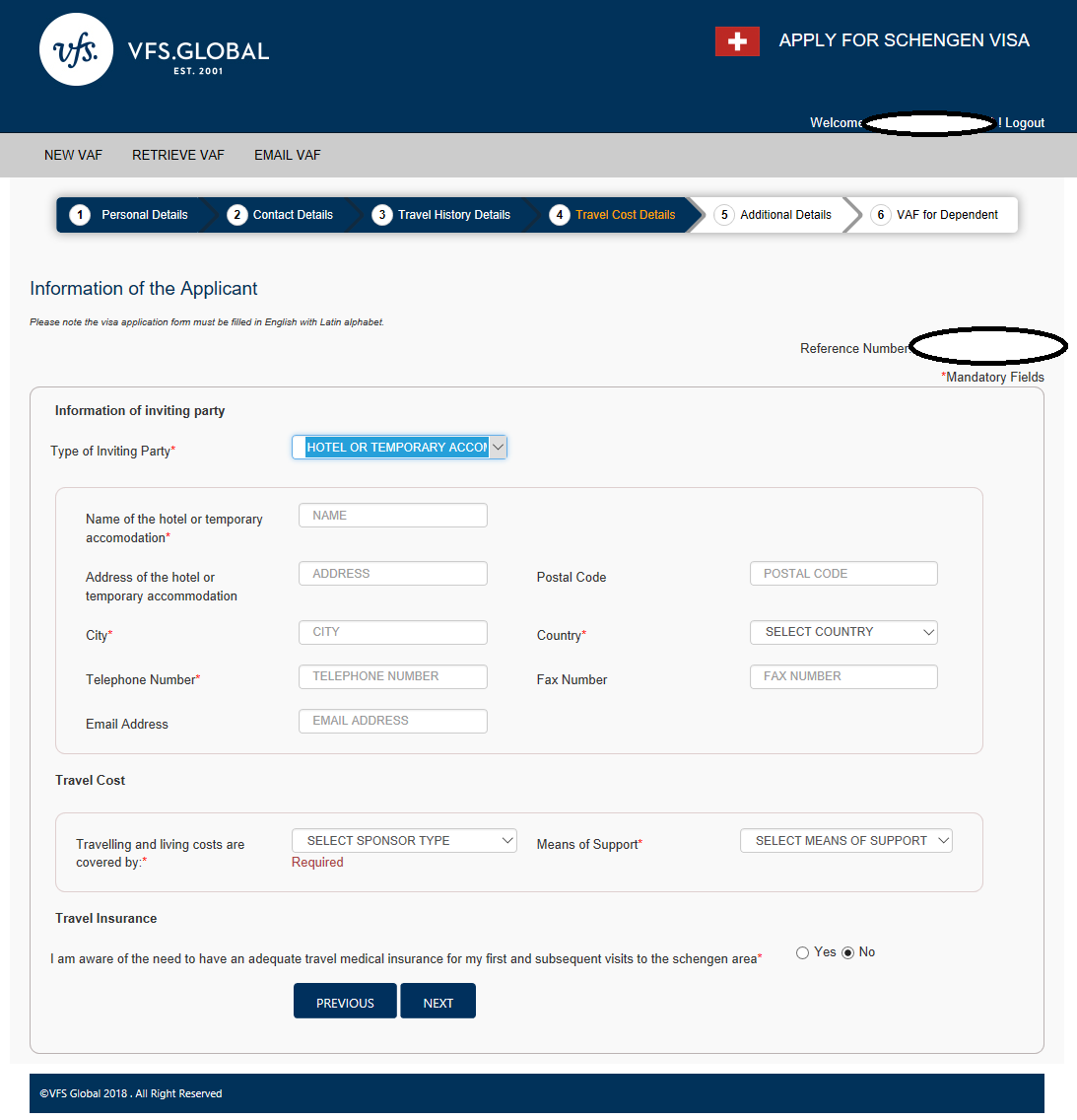  Schengen Visa Application Online VFS 