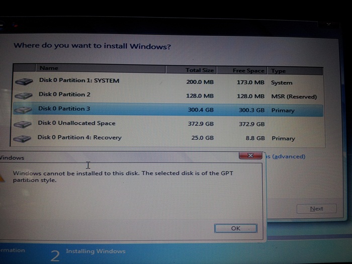 ลงยังไงเมื่อเจอ windows 7 gpt partition style Pantip