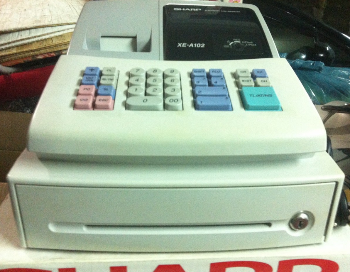 ขายเครื่องบันทึกเงินสด SHARP XE-A102 อุปกรณ์ครบ พร้อมสมุดคู่มือ ราคา