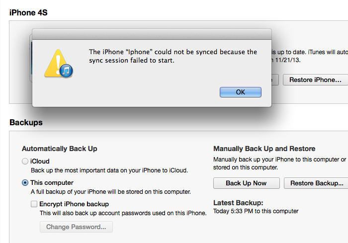 How to Do When iTunes Sync Session Failed to Start on iPhone, iPad ...