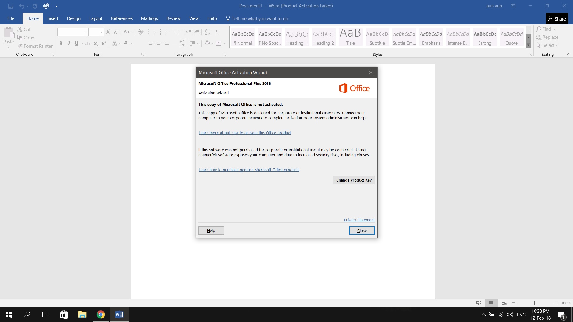 microsoft office product activation failed what happens