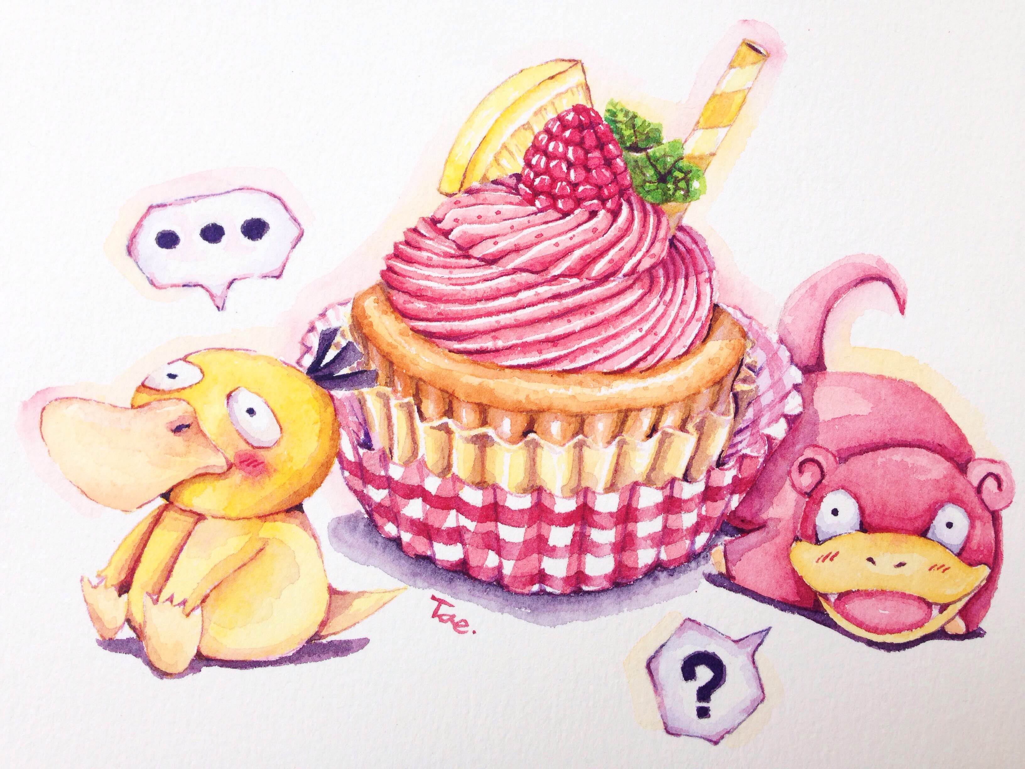 ขนมหวานกับโปเกม่อน(ภาพวาดสีนํ้า) - Pantip