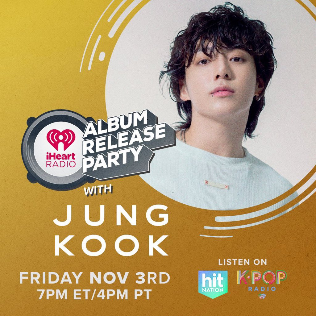 Jungkook จะฉลองเดบิวต์อัลบั้ม Golden ด้วยปาร์ตี้เปิดตัวอัลบั้มที่ Iheartradio พร้อมกับทำการ 2012