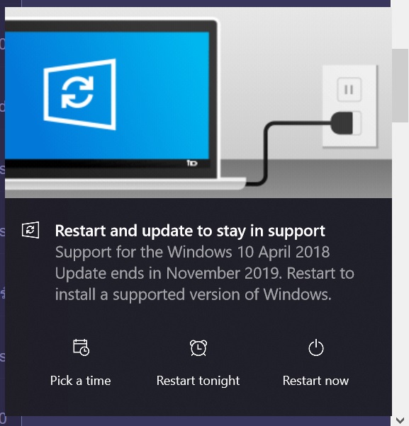 ควรกดอัพเดทมั้ยครับ Microsoft Will End Support For The Home And Pro  Versions Of The Windows 10 April 2018 Update On Nov - Pantip