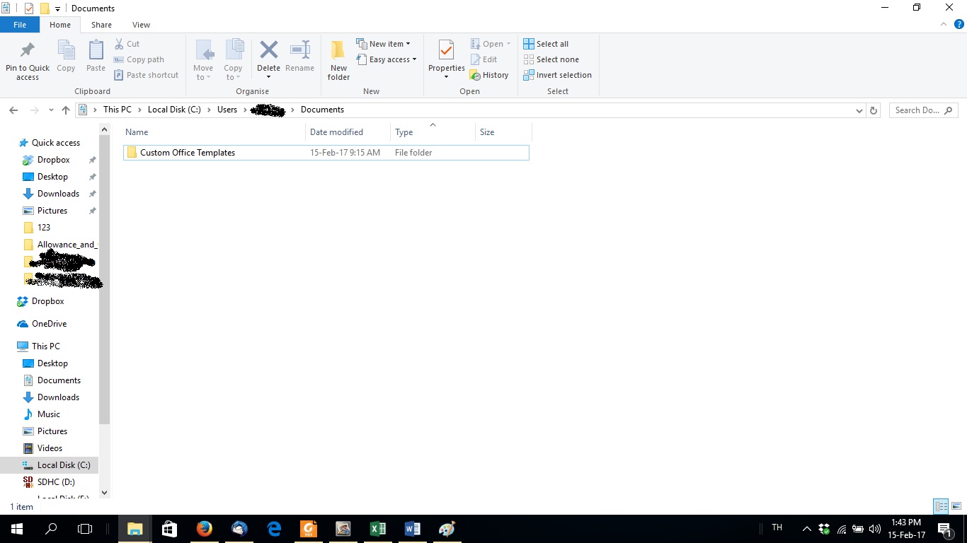 ไฟล์งานใน Folder MY Document หายเหลือเพียง Custom Office Templates Pantip