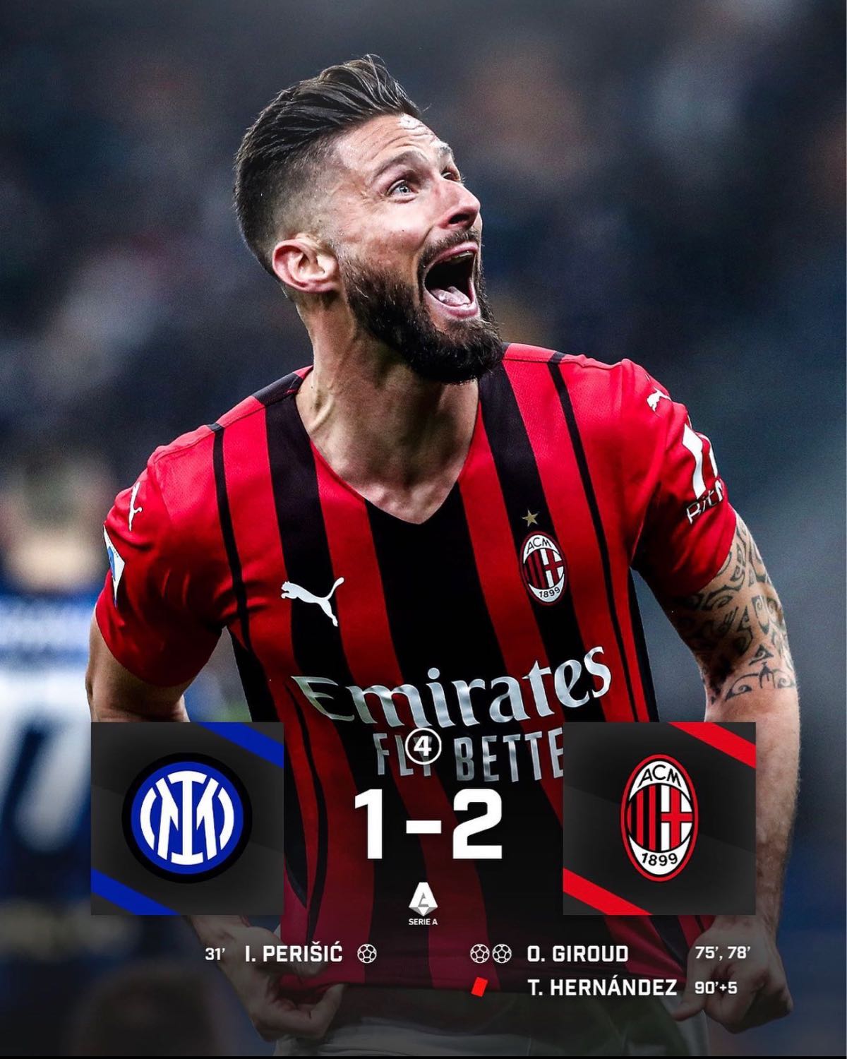 Milan Derby : Inter Milan 1-2 AC Milan - Pantip