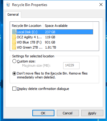 the recycle bin on c is corrupted