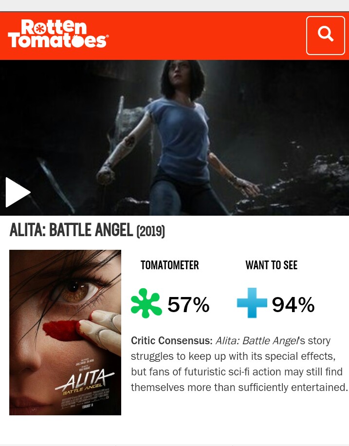 Alita: Battle Angel คะแนน Critics ของ Rotten Tomatoes  กลับมาได้คะแนนมะเขือสดแล้วจ้า - Pantip