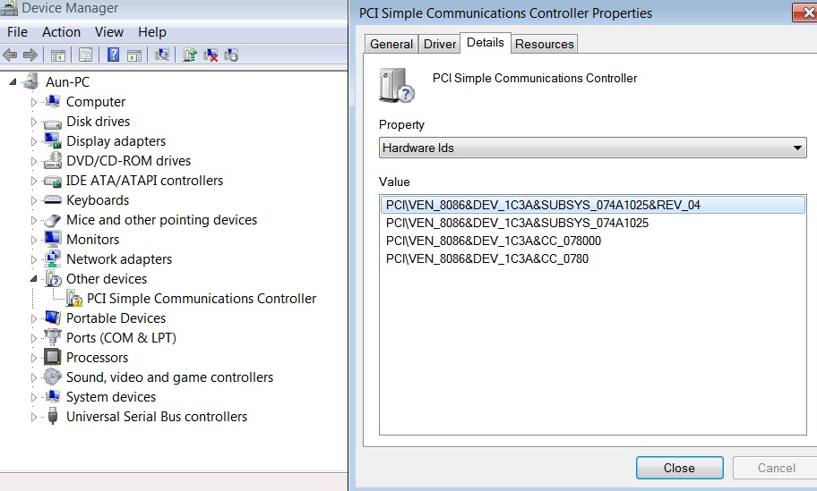 asus pci simple communications controller driver windows 7 64 bit