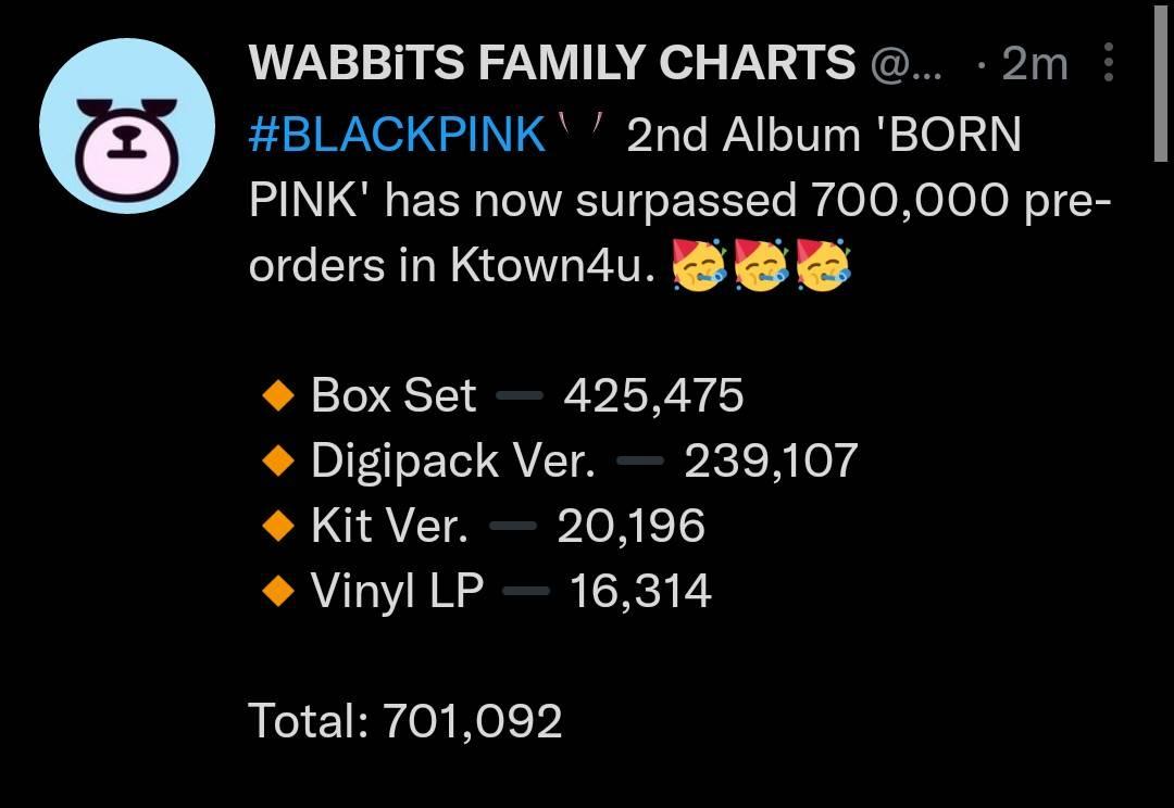 BLACKPINK 2nd Album 'BORN PINK' Has Now Surpassed 700,000 Pre-orders In ...