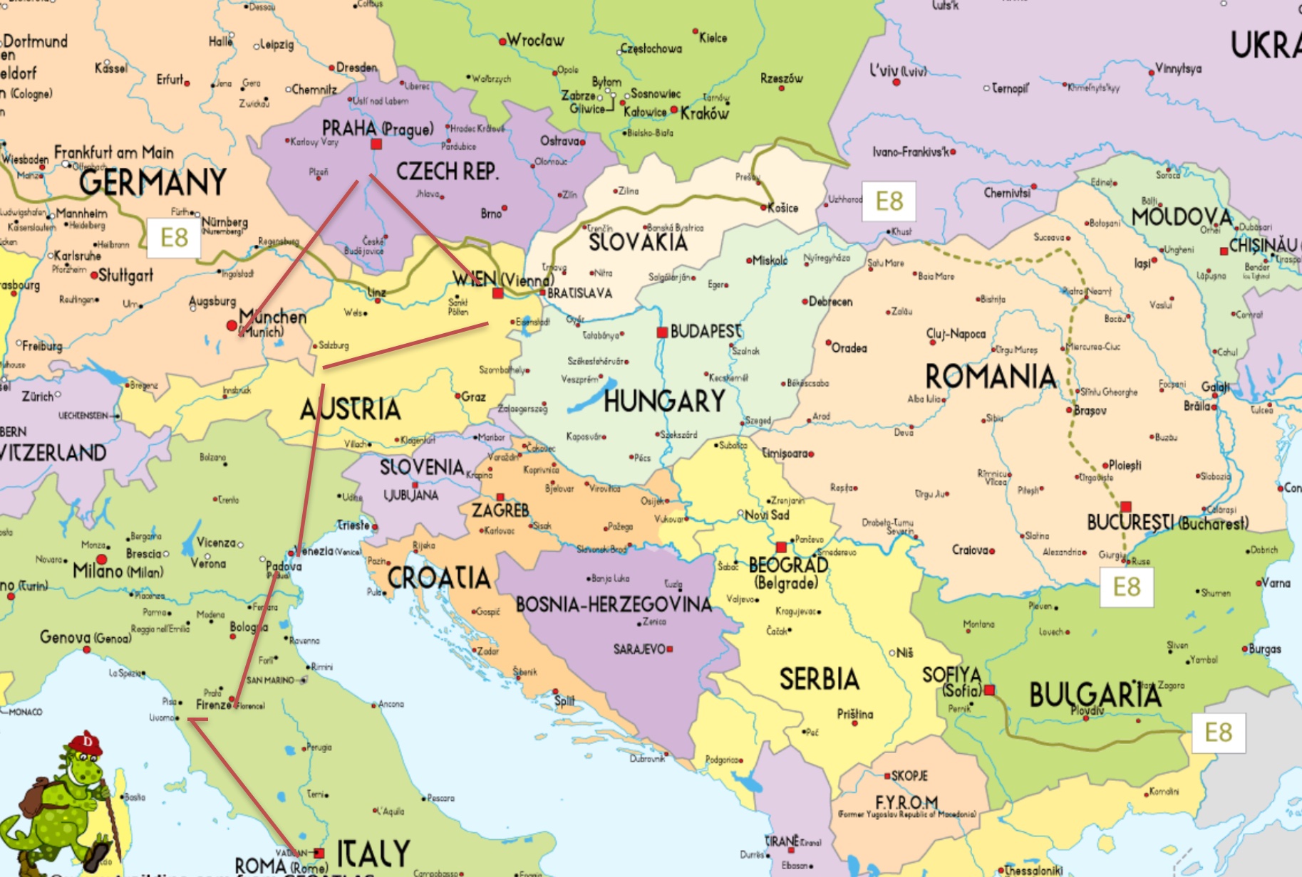 Политическая карта Юго-Восточной Европы
