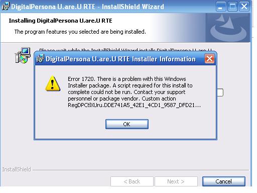 Install driver and get error 1720 something is wrong with it...