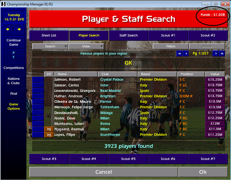 remove injury in championship manager 01/02