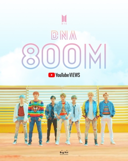 [k Pop] Bts 방탄소년단 Dna Official Mv 800 Million