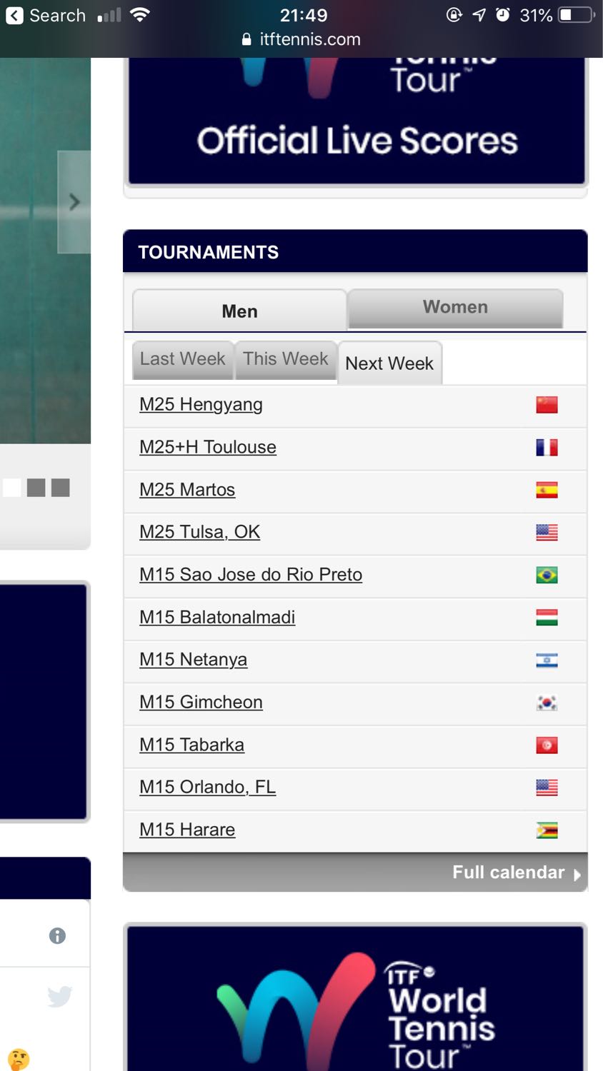 รายการเทนนิสระดับ ITF +H