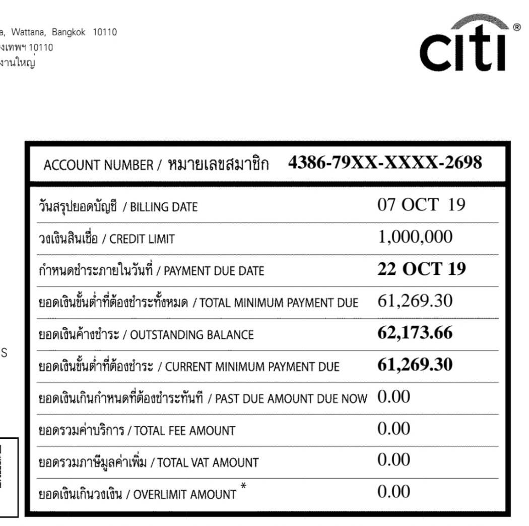 บัตรเครดิต Citibank - Pantip