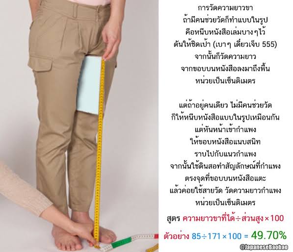 วิธีวันสัดส่วนความยาวขา - Pantip