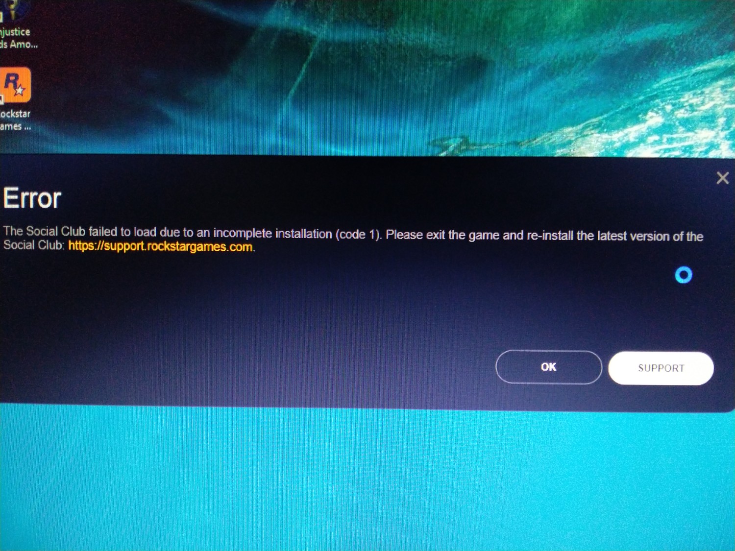 Rockstar Games Launcher Social Club install error code 1