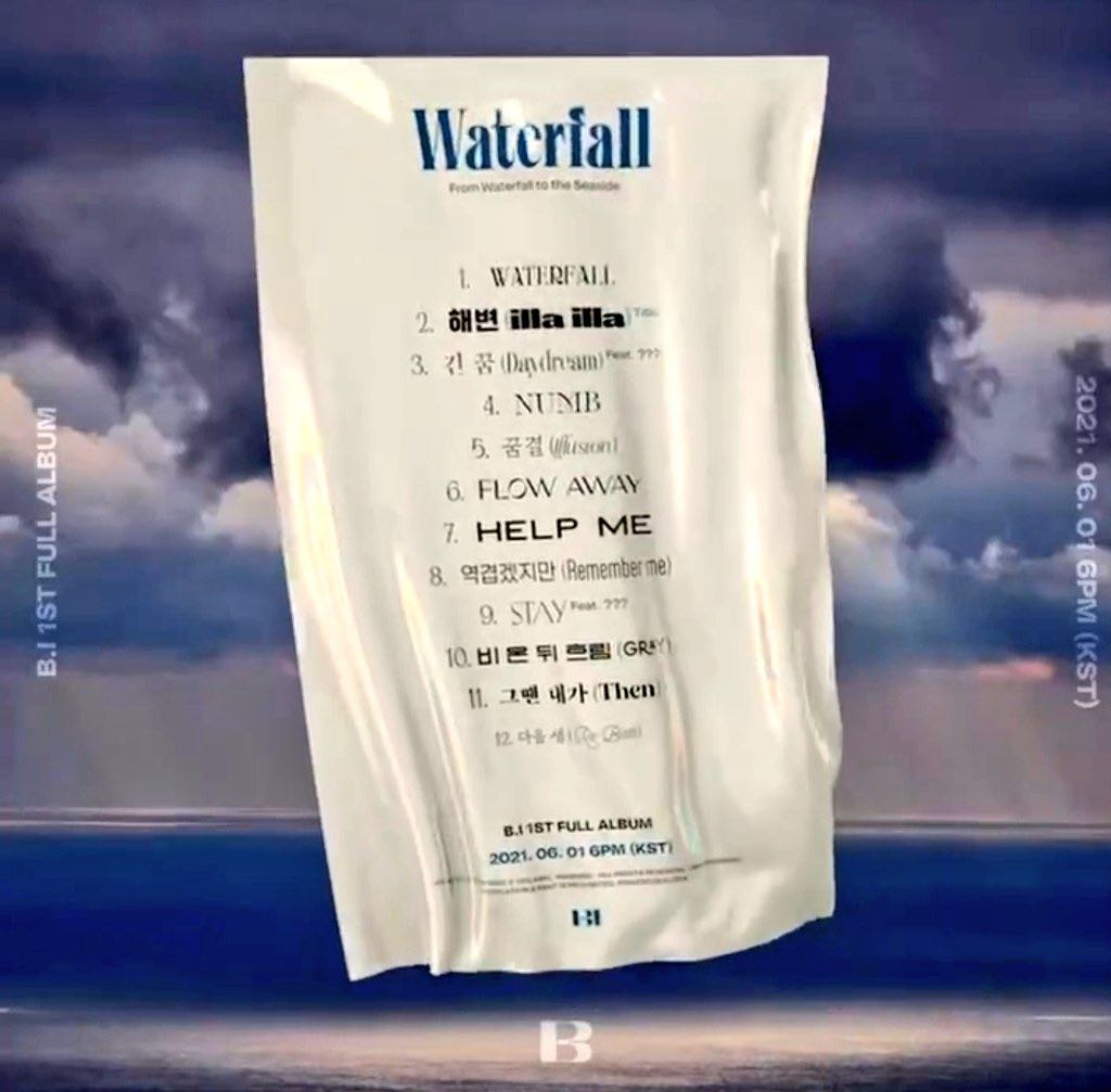 [K-POP] B.I 1ST FULL ALBUM ‘WATERFALL’ TRACKLIST TEASER - Pantip