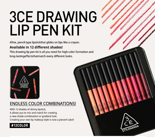 3CE Drawing Lip Pen Kit สวยทุกสีคุ้มมากคะ ส่งฟรี ems - Pantip