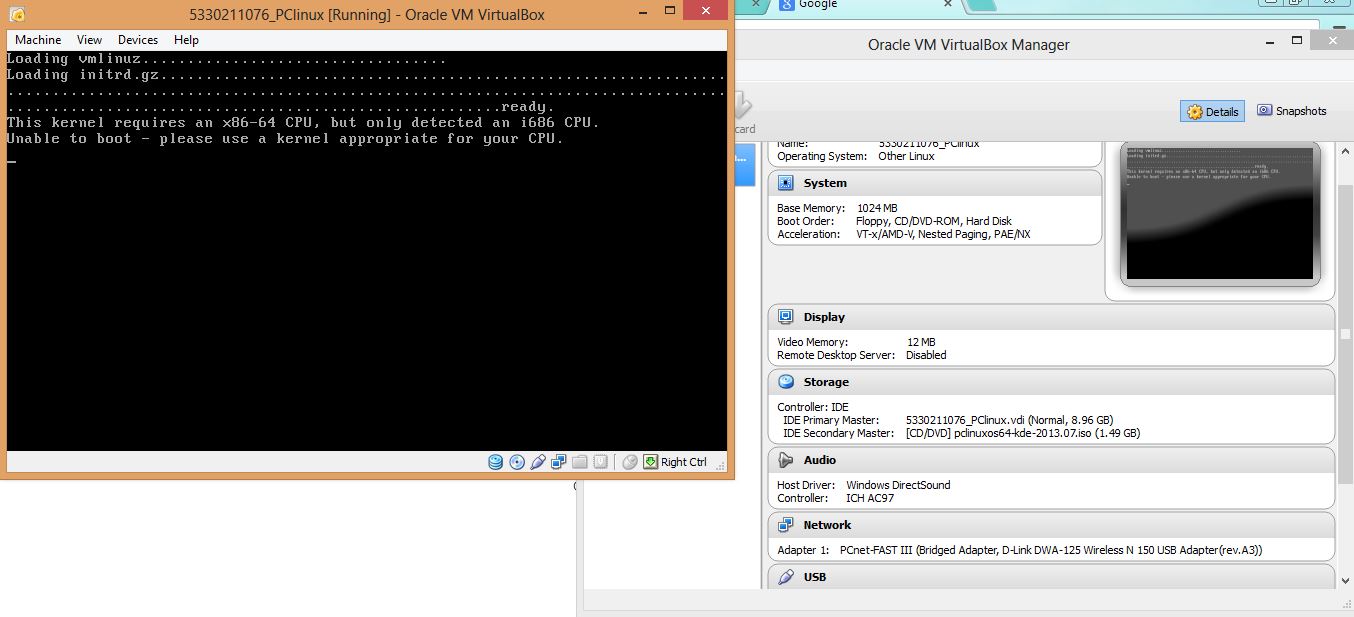 ใช้ Virtualbox จำลอง OS PClinuxos เตือน please use kernerl appropriate for your CPU. มีรูป Pantip ใช้ Virtualbox จำลอง OS PClinuxos เตือน please use kernerl appropriate for your CPU. มีรูป Pantip