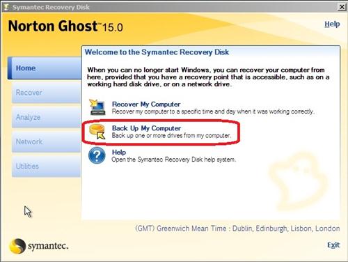 Norton ghost usb boot image