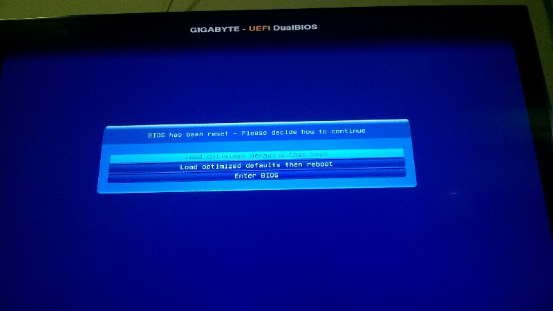 Bios has been reset please decide how to continue что делать