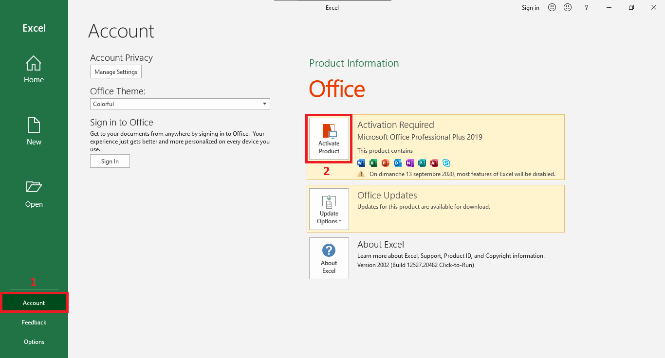 activate microsoft office professional plus 2019