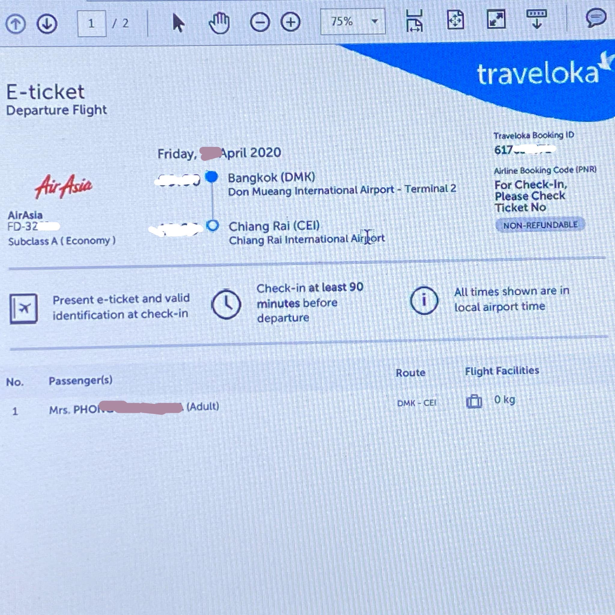 ซื้อตั๋วเครื่องบิน Airasia จาก Traveloka แต่ไม่มี Booking Number มา  เช็คอินได้ไหมคะ (มีรูป) - Pantip