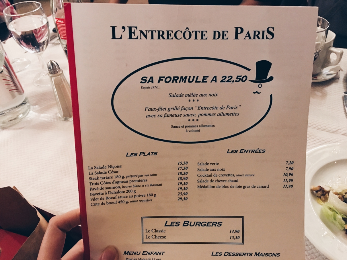 Le Relais De L Entrecôte Paris Menu "L'Entrecôte de Paris" มาลองสูตรต้นตำรับที่ปารีส - Pantip