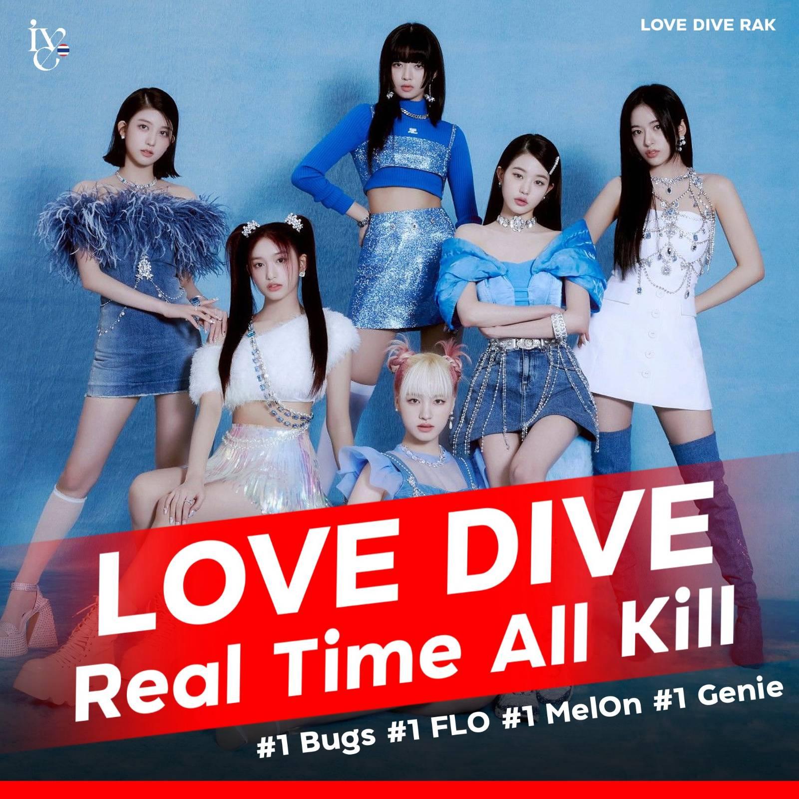 [IVE] Love dive คว้าอันดับ1 ทุกชาร์ต (Real time all kill) ได้เป็นผล