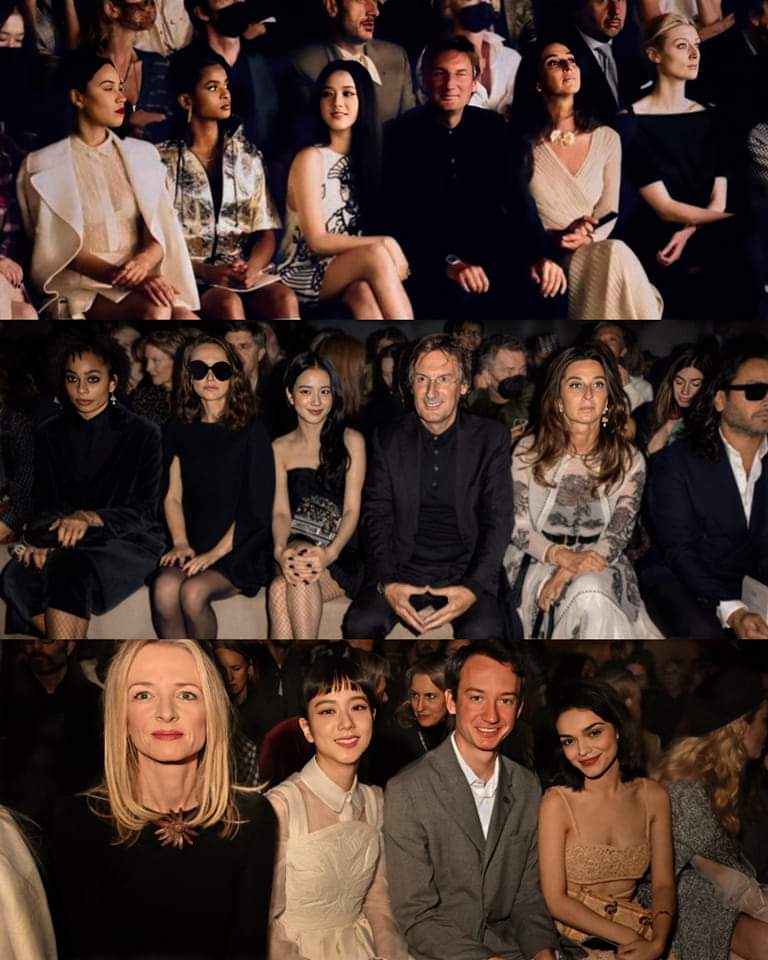 Update] JISOO at the Front Row with @dior CEO Delphine Arnault