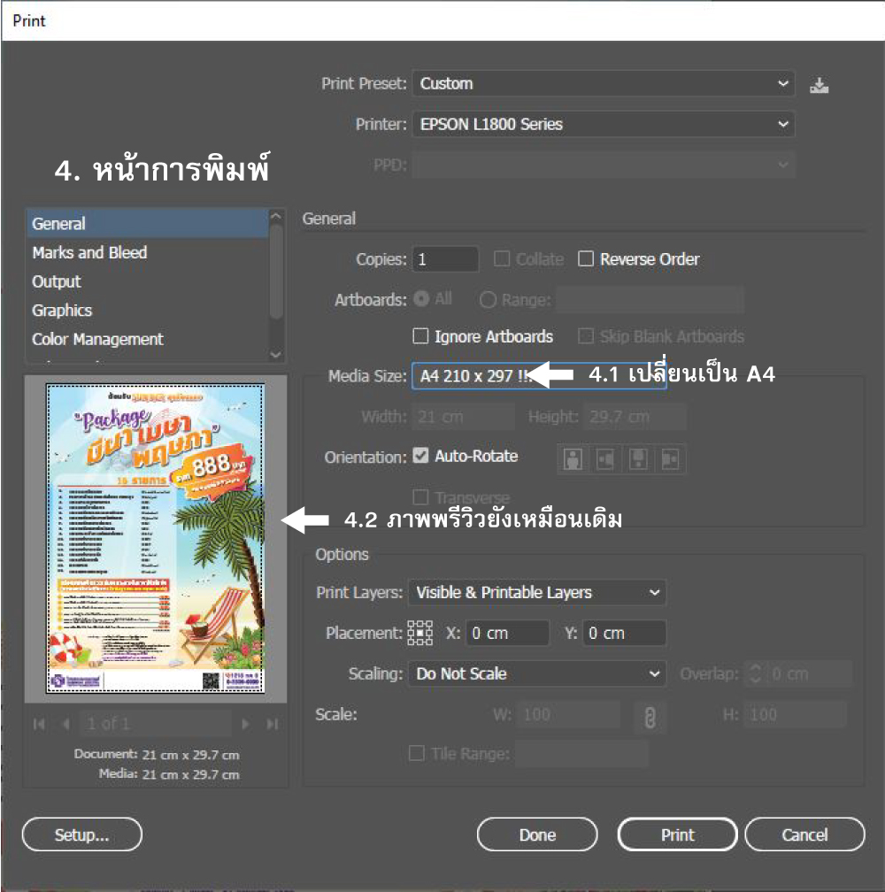 Printer Epson L1800 ไม่สามารถ print borderless ได้ ขอวิธีแก้ไขครับ - Pantip