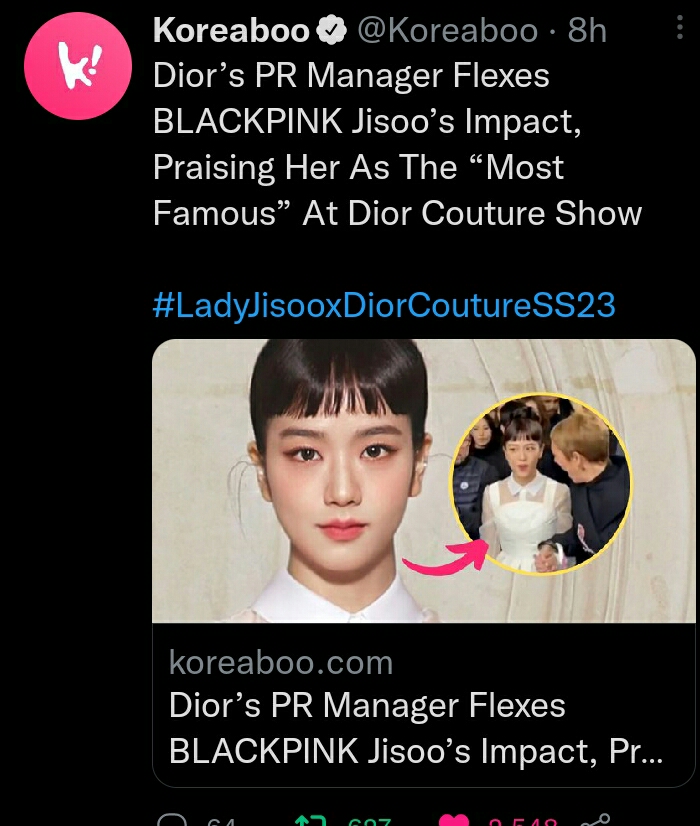 Dior's PR Manager Flexes BLACKPINK Jisoo's Impact, Praising Her As