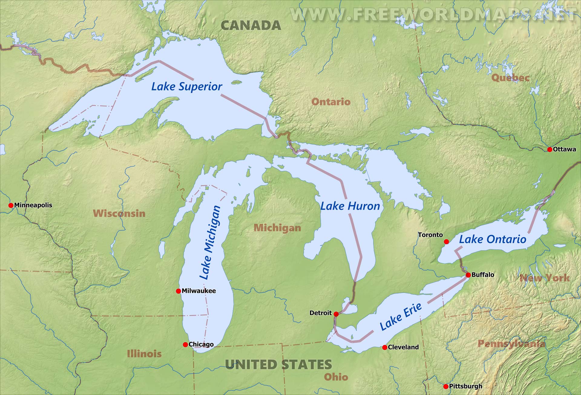 Верхнее местоположение. Оз Онтарио на карте. Озера верхнее Мичиган Гурон Эри Онтарио на карте Северной Америки. Великие американские озера Онтарио. Озеро Гурон на карте.