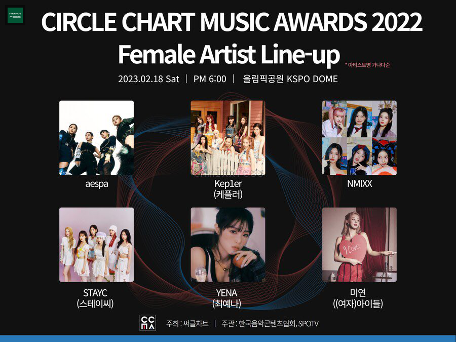 Circle Chart Music Awards ประกาศ Lineup ศิลปินหญิงและศิลปินชายที่เข้า