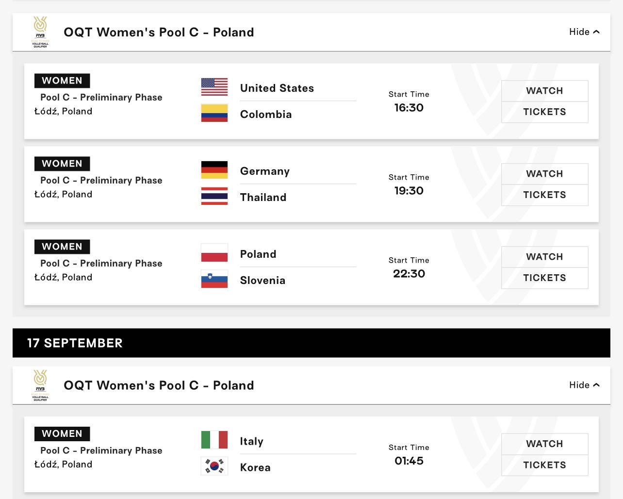 ตารางการแข่งขันวันแรก Women’s Olympic Qualifier2024 Pantip