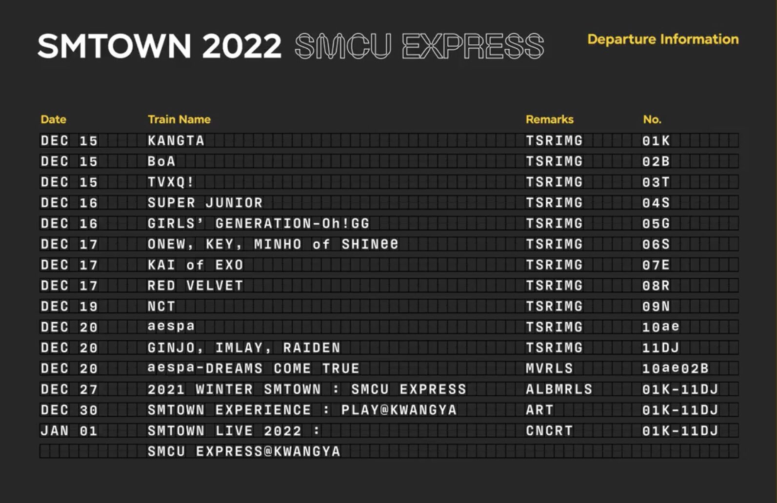 [K-POP] SMTOWN 2022: SMCU Express -- Departure Information - Pantip