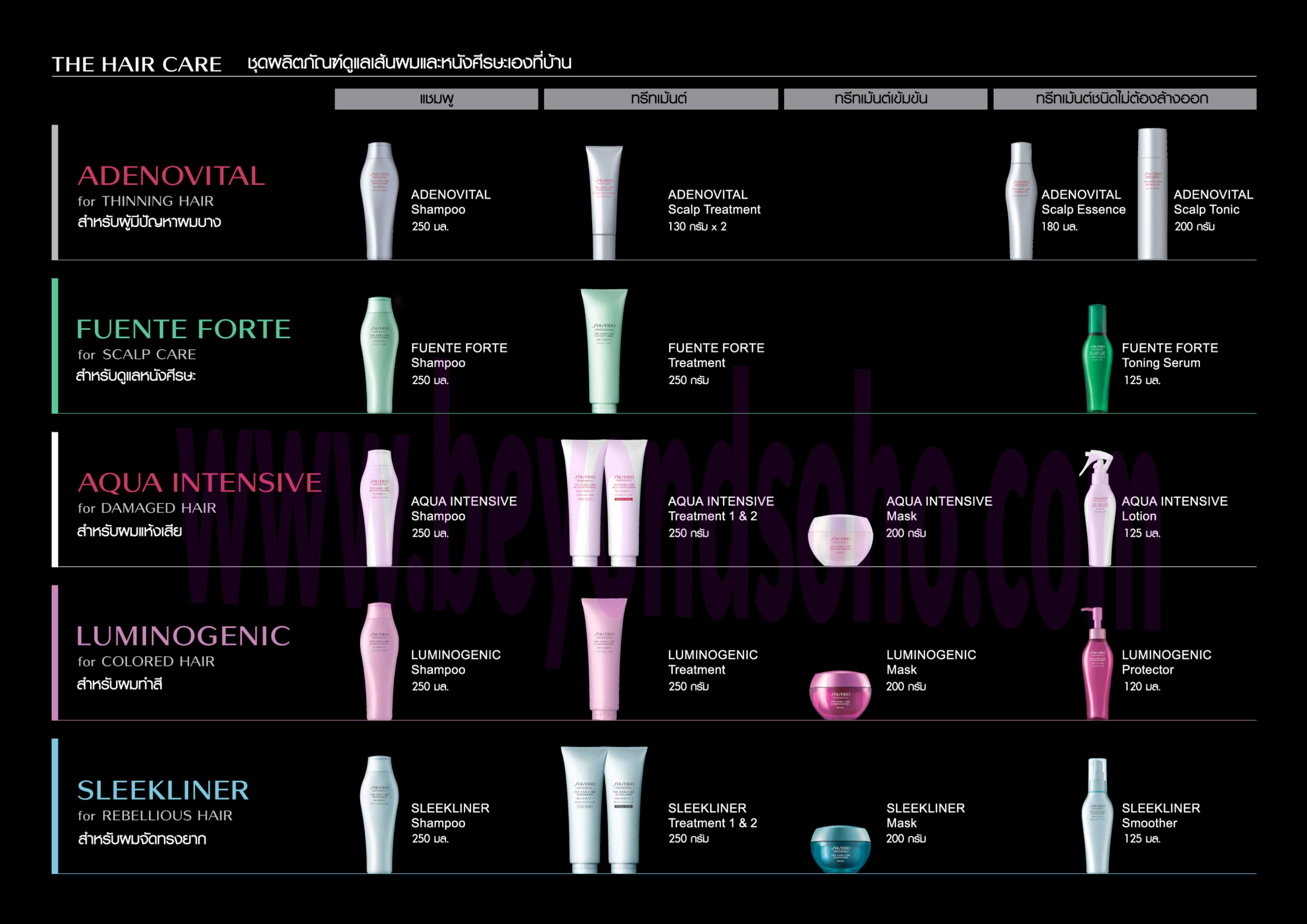 Shiseido Hair The hair care ชิเชโด้ เส้นผม ลด20%ทุกชนิด www.beyondsoho ...