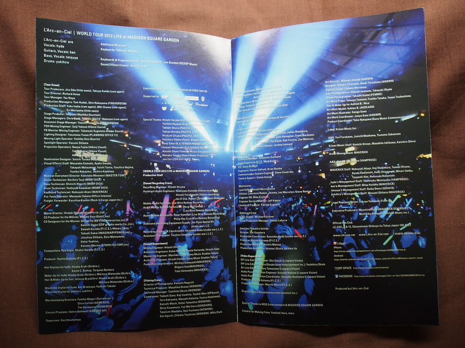 REVIEW][DVD] L'Arc-en-Ciel : WORLD TOUR 2012 LIVE at MADISON